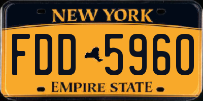 NY license plate FDD5960