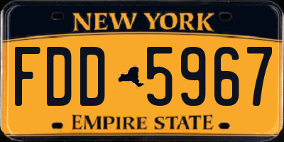 NY license plate FDD5967