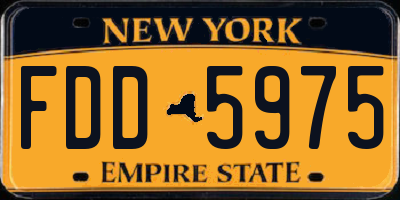 NY license plate FDD5975