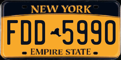 NY license plate FDD5990
