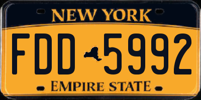 NY license plate FDD5992