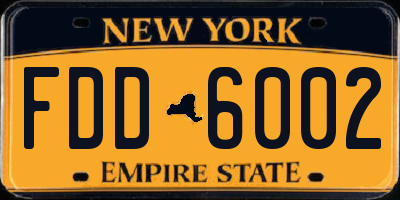 NY license plate FDD6002