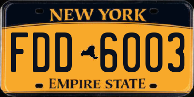 NY license plate FDD6003