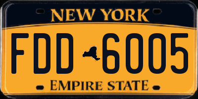 NY license plate FDD6005