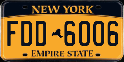 NY license plate FDD6006