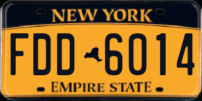 NY license plate FDD6014