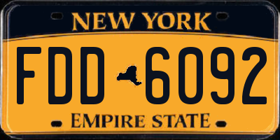 NY license plate FDD6092
