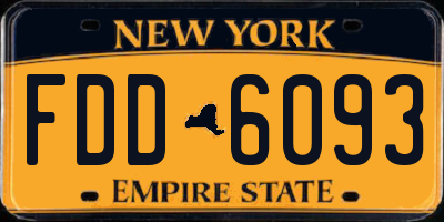 NY license plate FDD6093