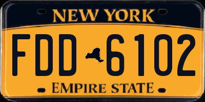 NY license plate FDD6102