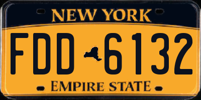 NY license plate FDD6132