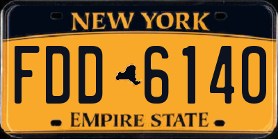 NY license plate FDD6140