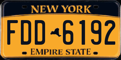 NY license plate FDD6192