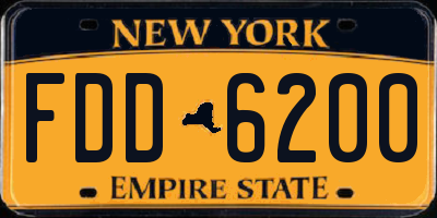 NY license plate FDD6200