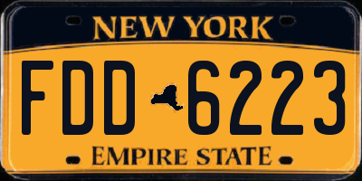NY license plate FDD6223