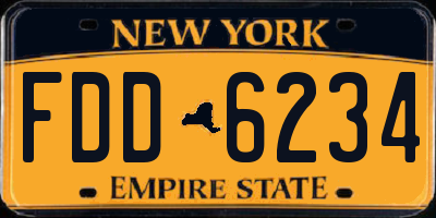 NY license plate FDD6234