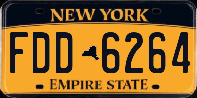 NY license plate FDD6264