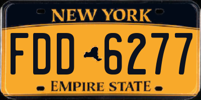 NY license plate FDD6277