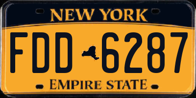 NY license plate FDD6287