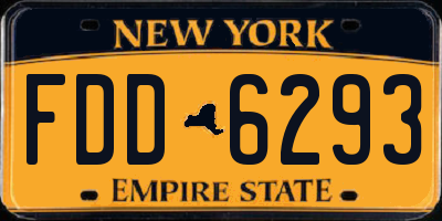 NY license plate FDD6293