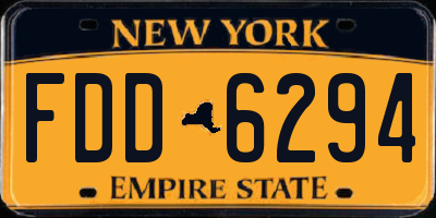NY license plate FDD6294