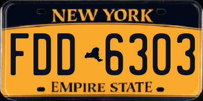 NY license plate FDD6303