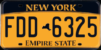 NY license plate FDD6325