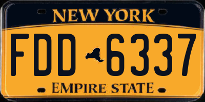 NY license plate FDD6337