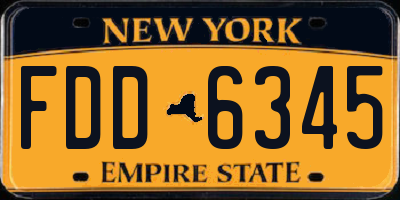 NY license plate FDD6345
