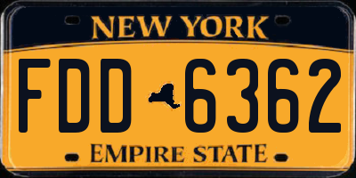 NY license plate FDD6362