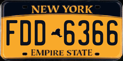 NY license plate FDD6366