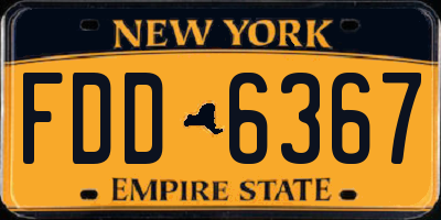 NY license plate FDD6367