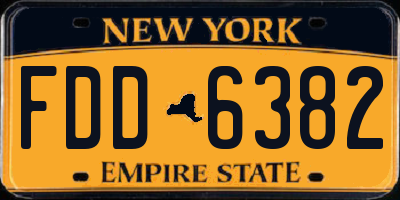 NY license plate FDD6382