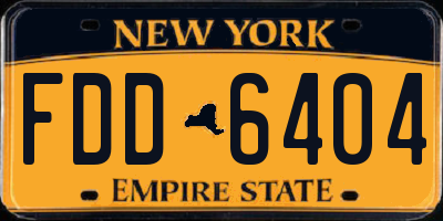NY license plate FDD6404