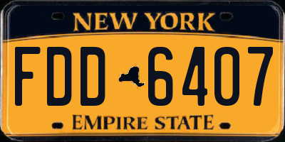NY license plate FDD6407