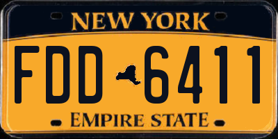 NY license plate FDD6411