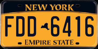 NY license plate FDD6416