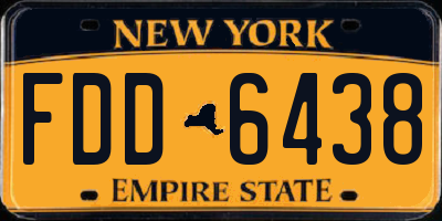 NY license plate FDD6438