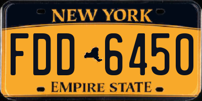 NY license plate FDD6450