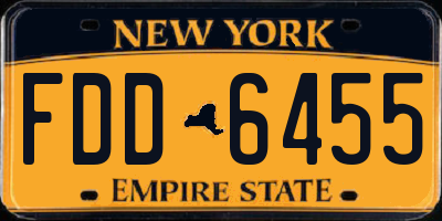 NY license plate FDD6455