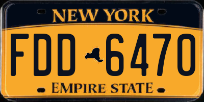 NY license plate FDD6470