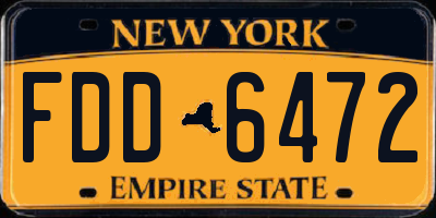 NY license plate FDD6472