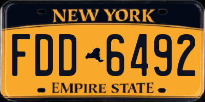 NY license plate FDD6492