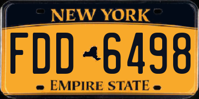 NY license plate FDD6498