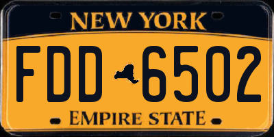 NY license plate FDD6502
