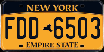NY license plate FDD6503