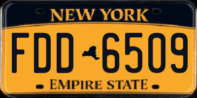 NY license plate FDD6509