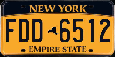 NY license plate FDD6512