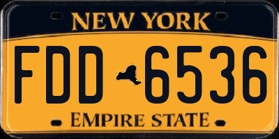NY license plate FDD6536