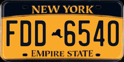 NY license plate FDD6540