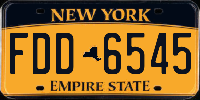 NY license plate FDD6545